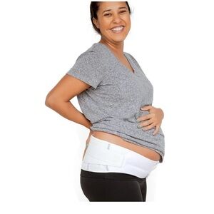 Motif Medical Pregnancy Belly Back Support Band White Large